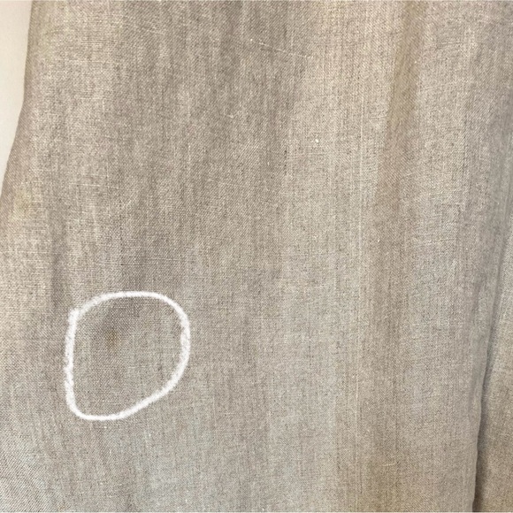 LOURMARIN Lagenlook Long Full length Linen Jacket Neutral Oatmeal Womens size L - Picture 10 of 12